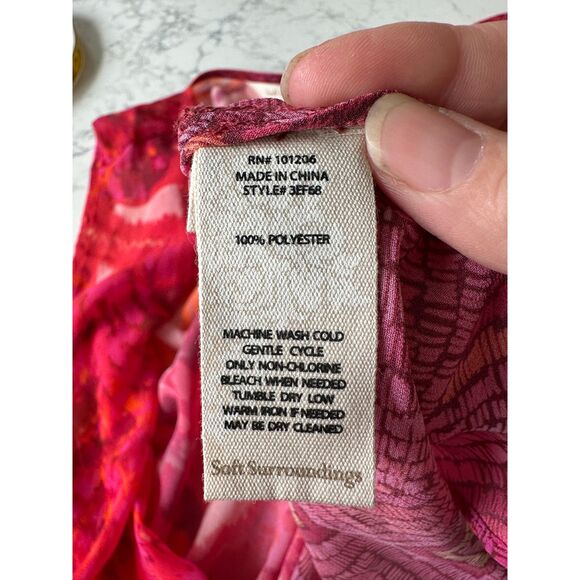 NWT Soft Surroundings Betania Vest Open Front Red Pink Size Petite Small - Picture 6 of 7